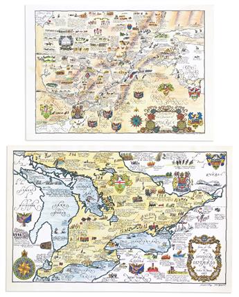 (PICTORIAL MAPS.) Peter Reynolds Furse. Group of 3 color-printed maps relating to Canada.